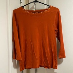100% cotton orange top
